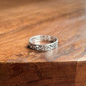 New Sterling Silver 925 Filigree Swirl Band Ring Size 10.75